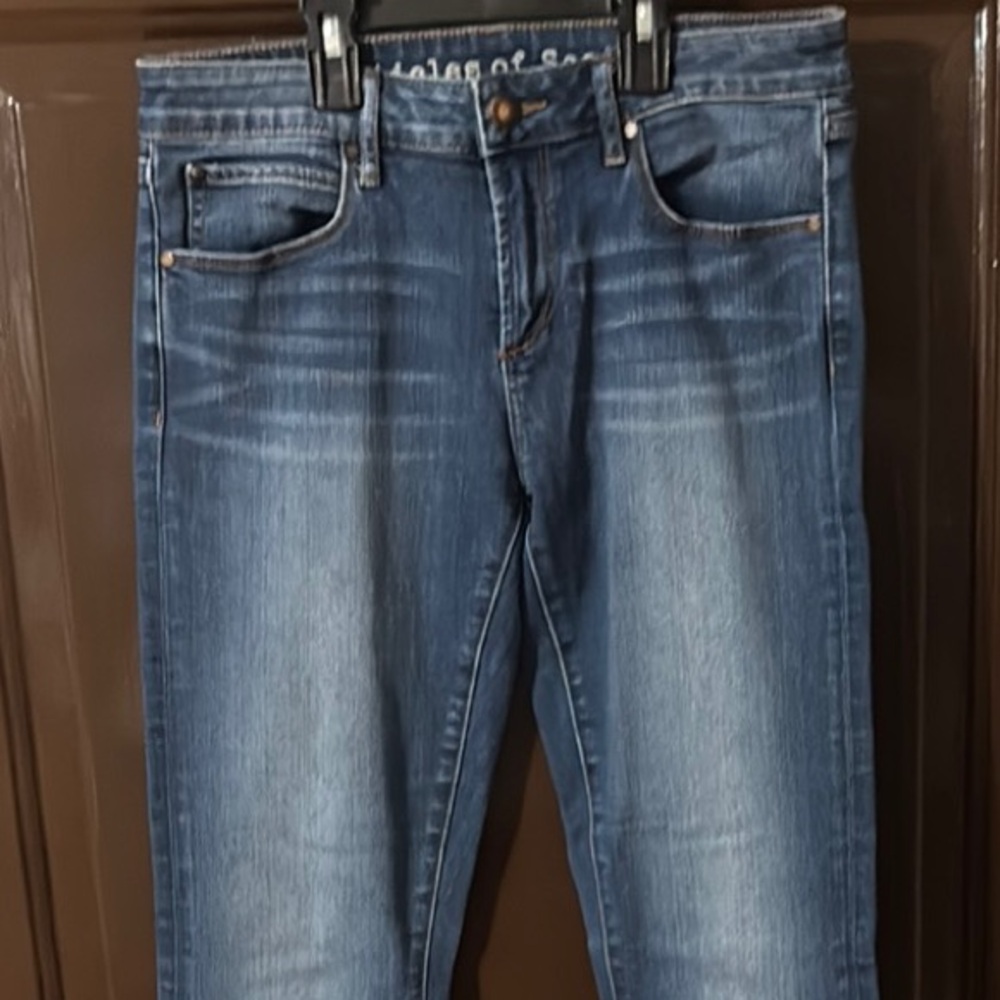 Articles of Society Women's Blue Flared Jeans with raw hem